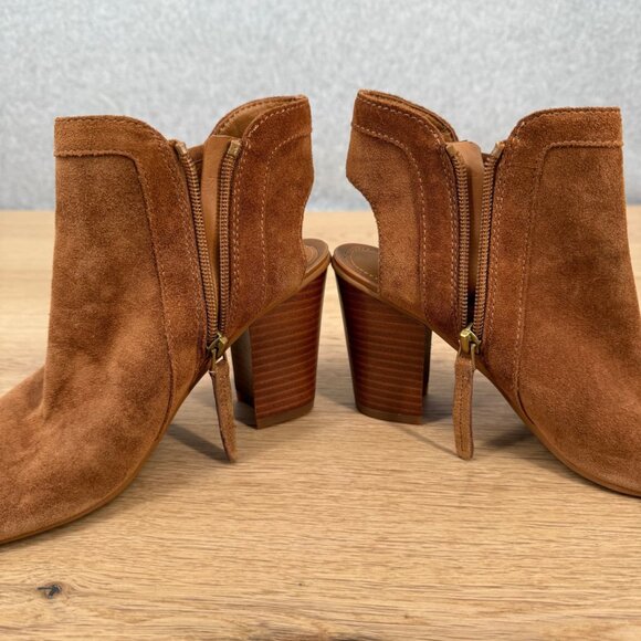 Franco Sarto Womens Sylvania Suede Leather Open Toe Heeled Booties Size 5.5 Boho - Picture 7 of 13